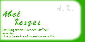 abel keszei business card